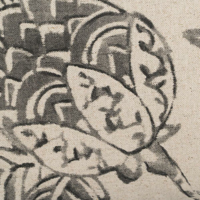 Cojín Beige Gris Flores 45 x 45 cm