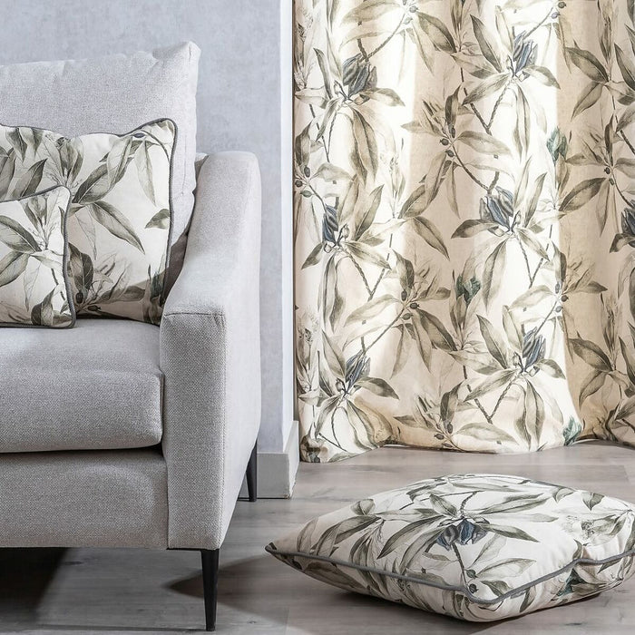 Linen Leaves Cushion 60 x 60 cm 100% cotton