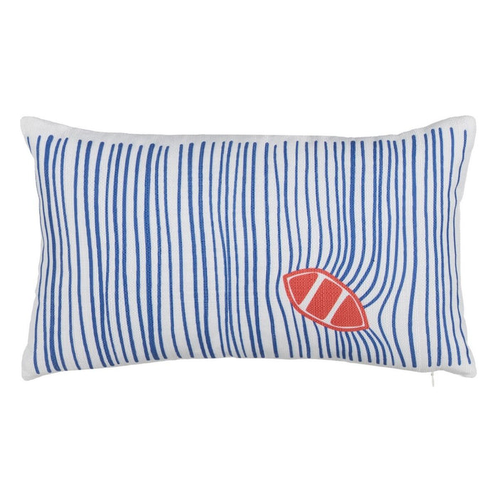 Polyester Cushion Blue White Red 50 x 30 cm