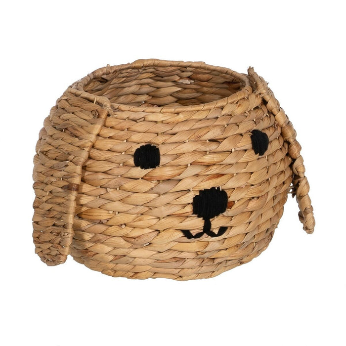 Black Beige Dog Basket Natural Fiber 27 x 27 x 19 cm