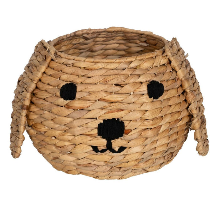 Black Beige Dog Basket Natural Fiber 27 x 27 x 19 cm