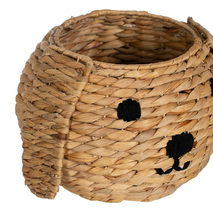 Black Beige Dog Basket Natural Fiber 27 x 27 x 19 cm