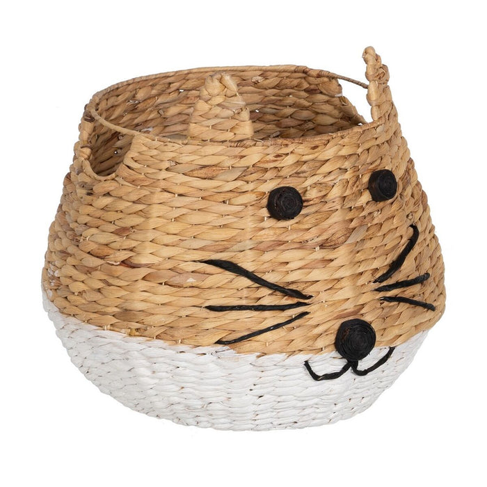 Cat Basket White Black Beige Natural fiber 41 x 41 x 38 cm