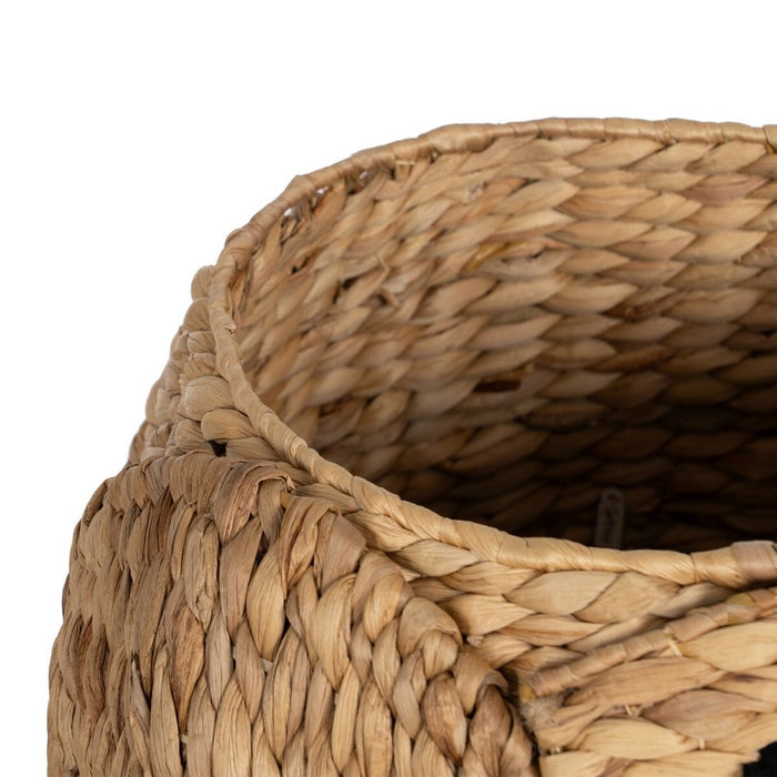 Elephant Basket Black Beige Natural fiber 38 x 38 x 42 cm