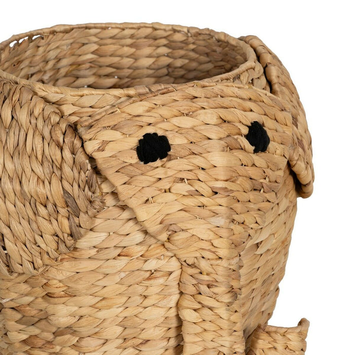 Elephant Basket Black Beige Natural fiber 38 x 38 x 42 cm