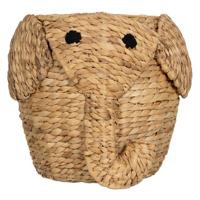 Elephant Basket Black Beige Natural fiber 38 x 38 x 42 cm