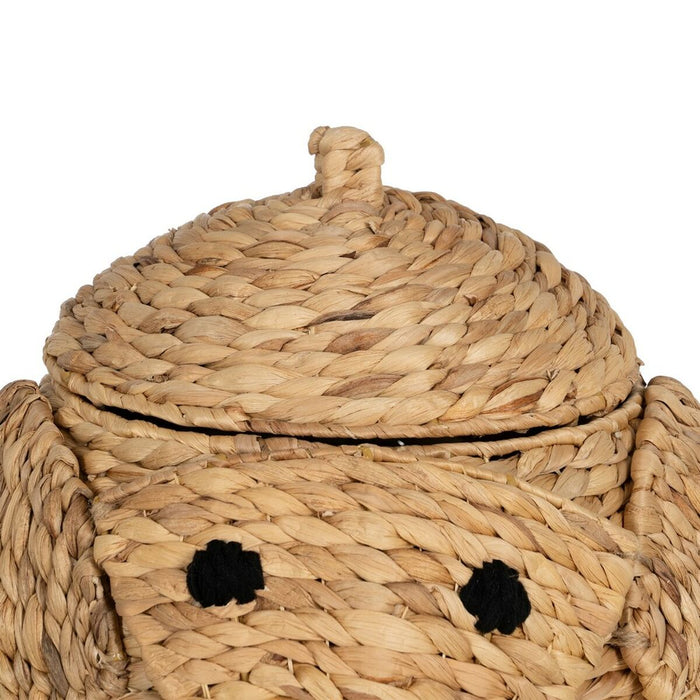 Elephant Basket Black Beige Natural fiber 38 x 38 x 42 cm