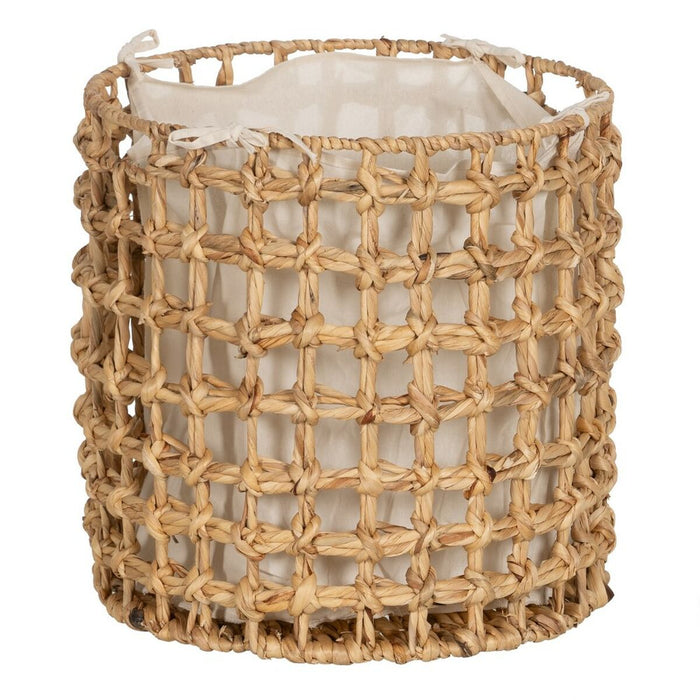 Set of Beige Cream Baskets Natural Fiber 45 x 45 x 45 cm (3 Units)
