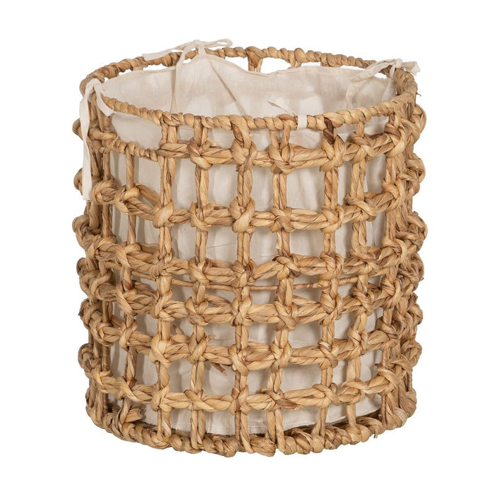 Set of Beige Cream Baskets Natural Fiber 45 x 45 x 45 cm (3 Units)