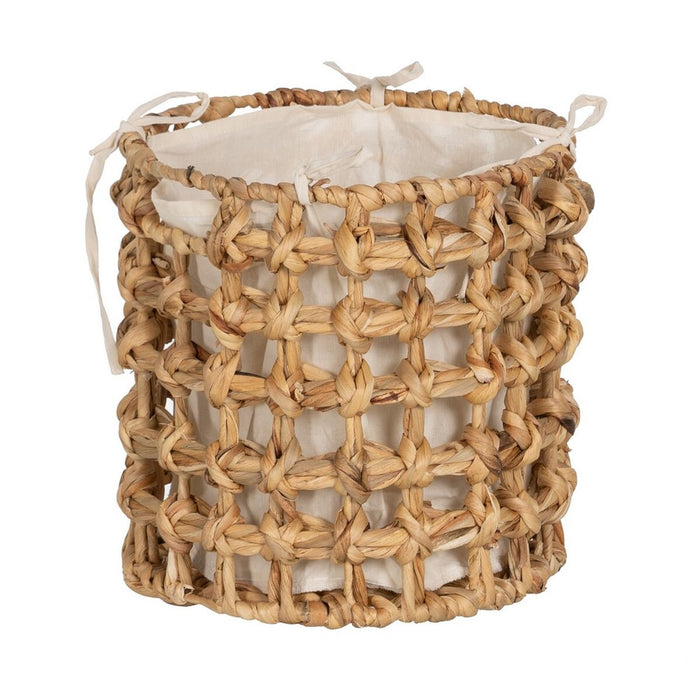 Set of Beige Cream Baskets Natural Fiber 45 x 45 x 45 cm (3 Units)