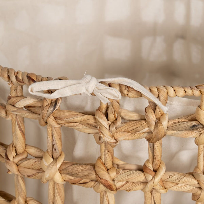 Set of Beige Cream Baskets Natural Fiber 45 x 45 x 45 cm (3 Units)