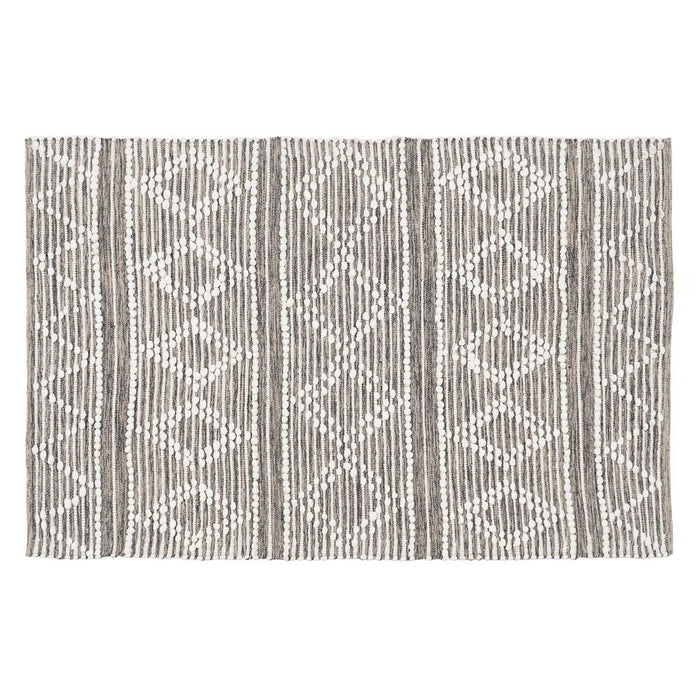 White Grey Rug 60% Cotton 40% Polyester 120 x 180 cm