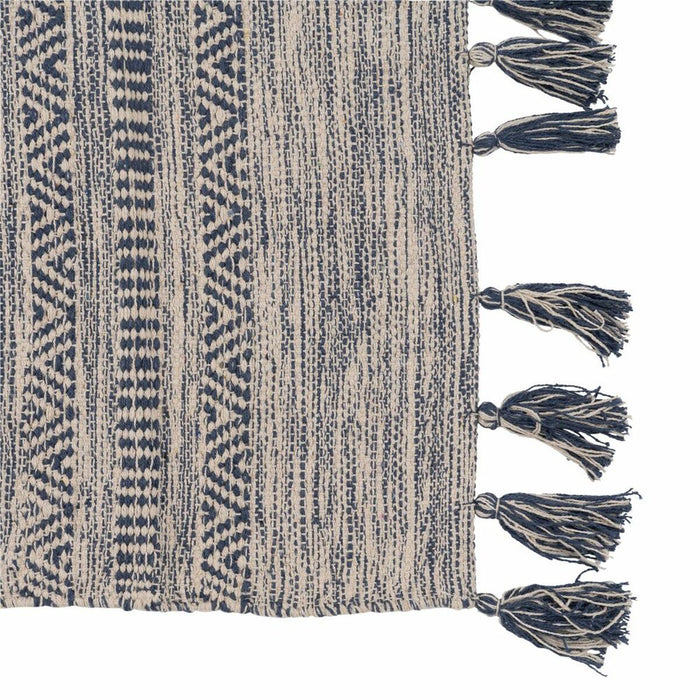 Blue White Rug 70% Cotton 30% Polyester 160 x 230 cm