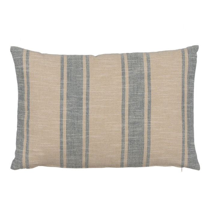 Blue Grey Cotton Linen Cushion 60 x 40 cm