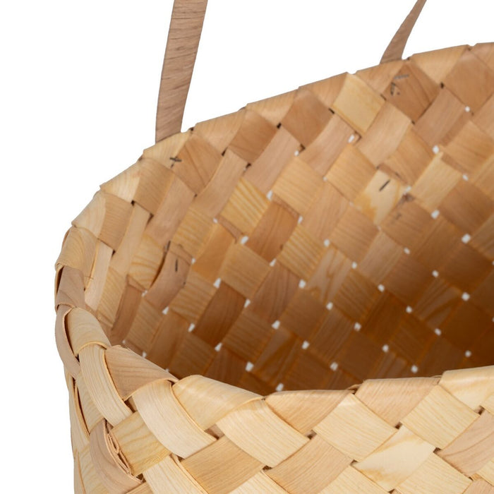 Natural Wood Basket Set 50 x 22 x 28 cm (2 Units)