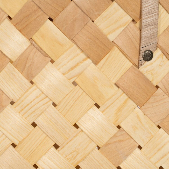 Natural Wood Basket Set 50 x 22 x 28 cm (2 Units)