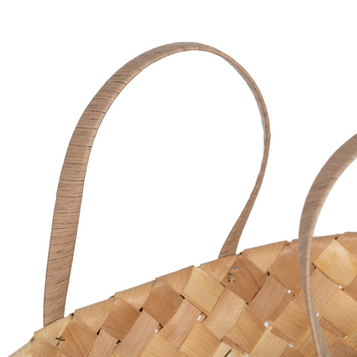 Natural Wood Basket Set 50 x 22 x 28 cm (2 Units)
