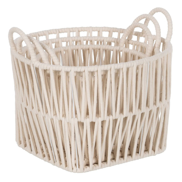 White Rope Basket Set 38 x 38 x 32 cm (3 Pieces)