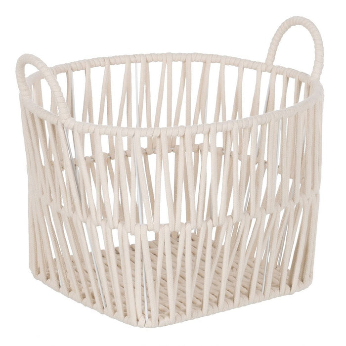 White Rope Basket Set 38 x 38 x 32 cm (3 Pieces)