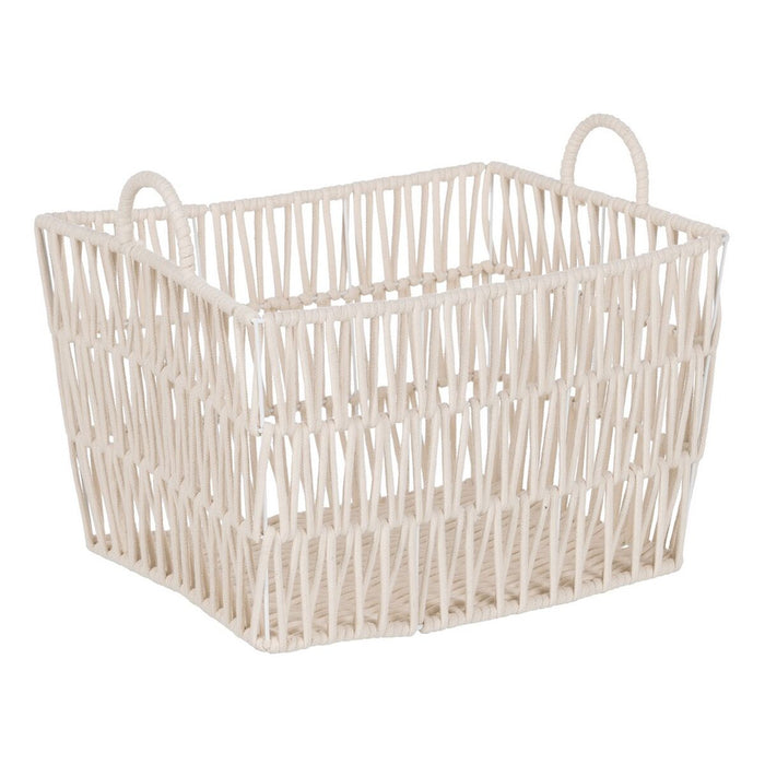 White Rope Basket Set 45 x 35 x 36 cm (3 Pieces)