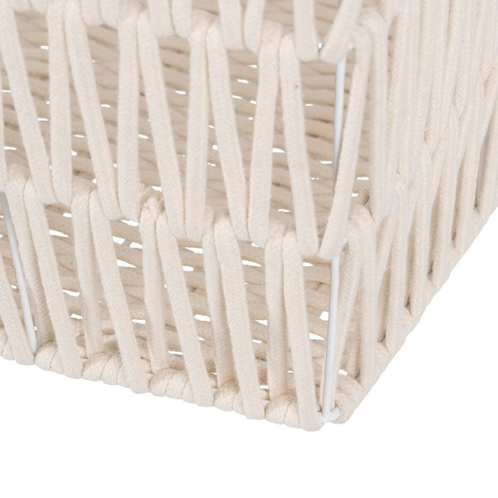 White Rope Basket Set 45 x 35 x 36 cm (3 Pieces)