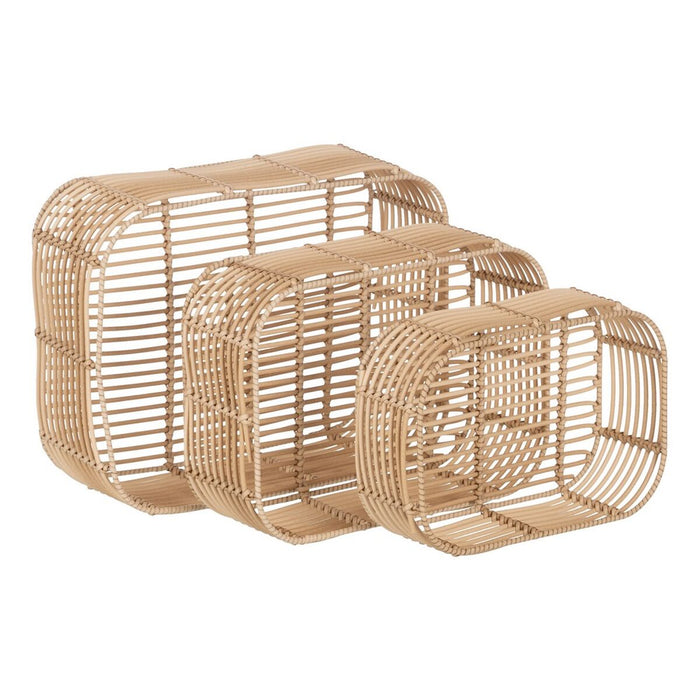 Natural Resin Basket Set 40 x 30 x 13 cm (3 Pieces)