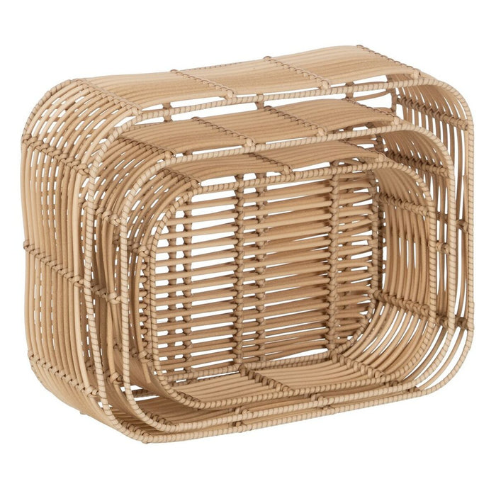 Natural Resin Basket Set 40 x 30 x 13 cm (3 Pieces)