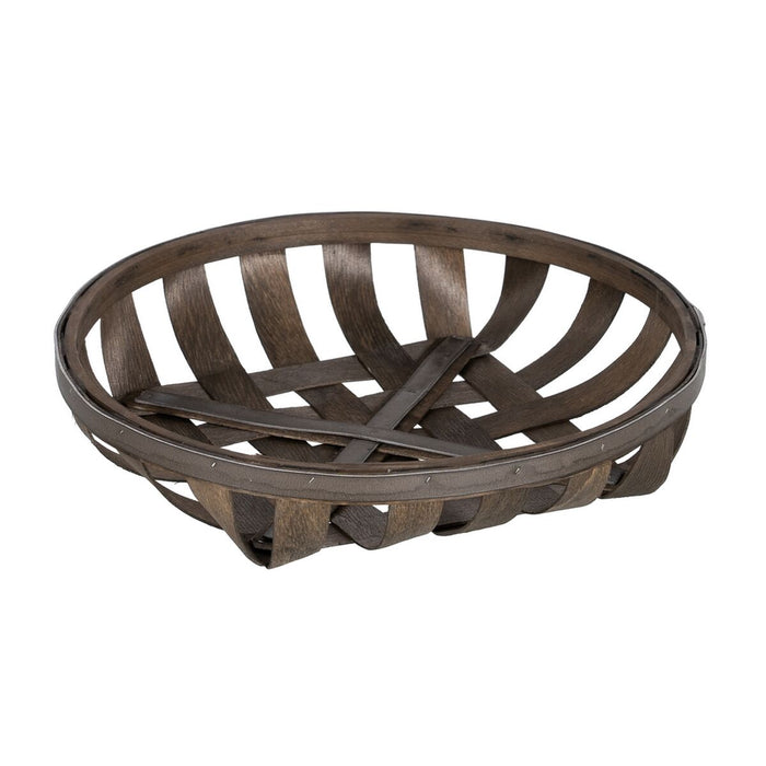 Set of Brown Wooden Baskets 51 x 51 x 9 cm (3 Units)