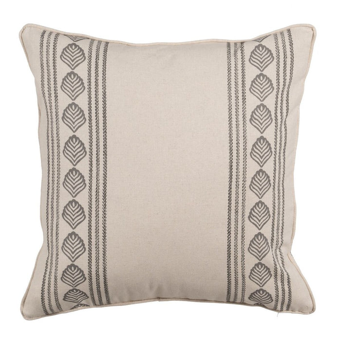 Pearl Grey Printed Cotton Linen Cushion 50 x 50 cm