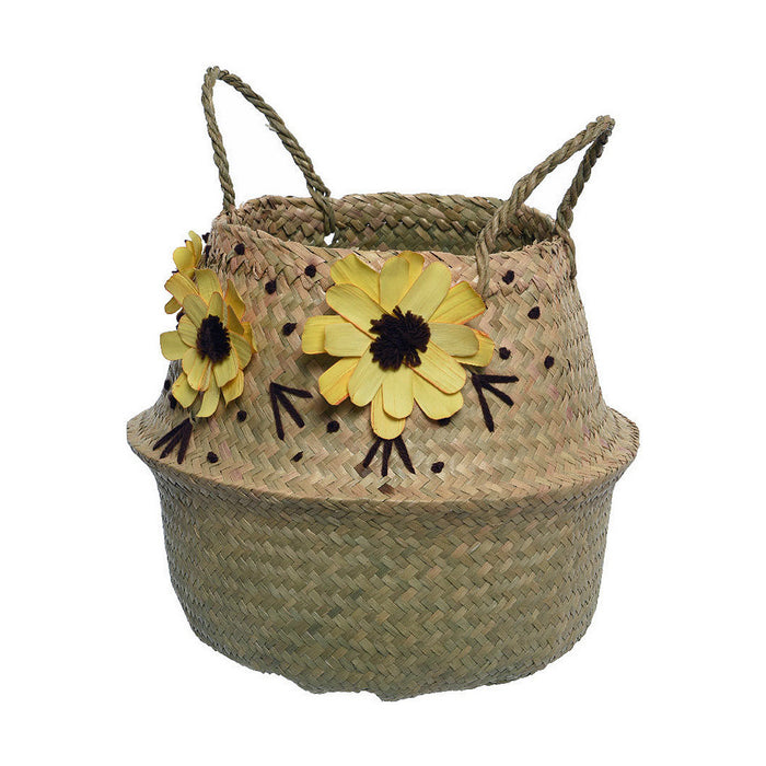 Decoris Spring Brown Wicker Multipurpose Basket (30 x 30 cm)