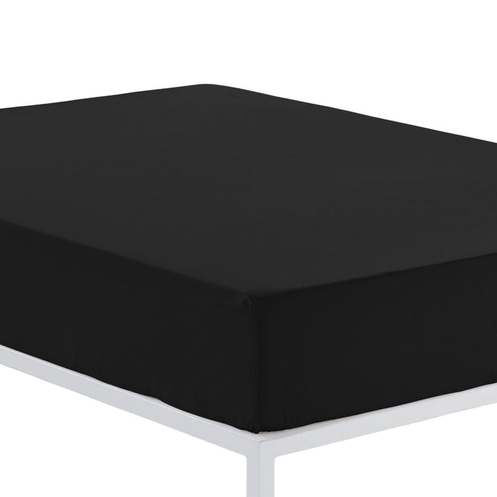 Alexandra House Living Fitted Sheet Black 150 x 190/200 cm