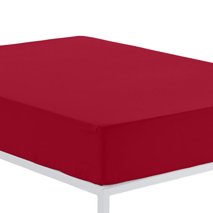 Alexandra House Living Fitted Sheet Burgundy 150 x 190/200 cm