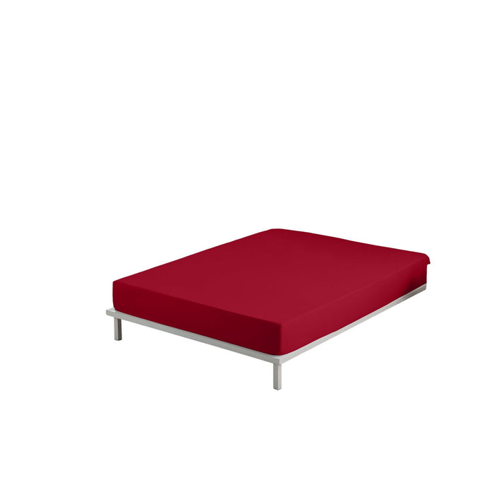 Alexandra House Living Fitted Sheet Burgundy 150 x 190/200 cm