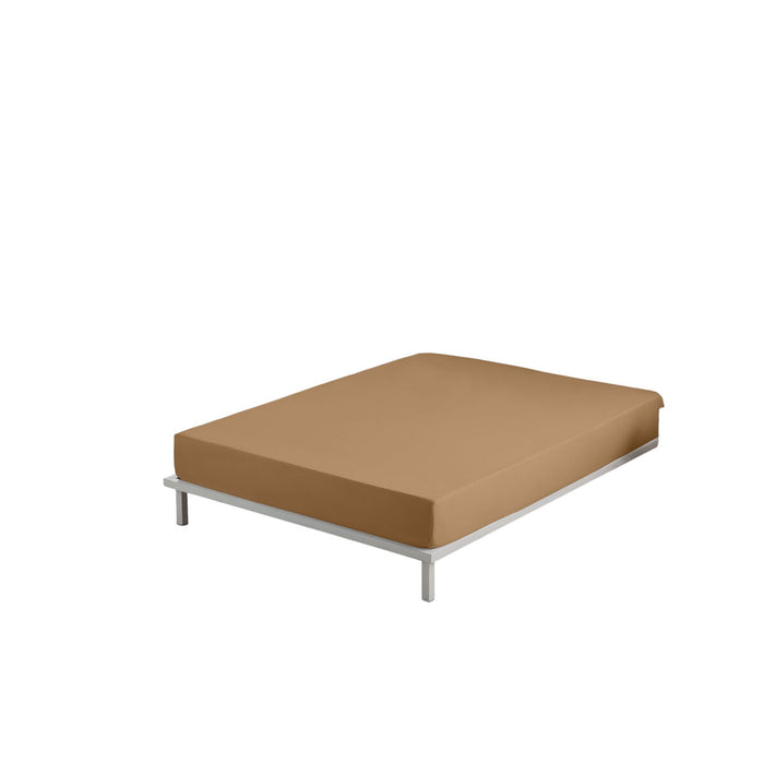 Alexandra House Living Fitted Sheet Brown 200 x 200 cm