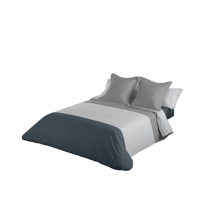 Alexandra House Living White Grey Duvet Cover Set 180 Bed 4 Pieces