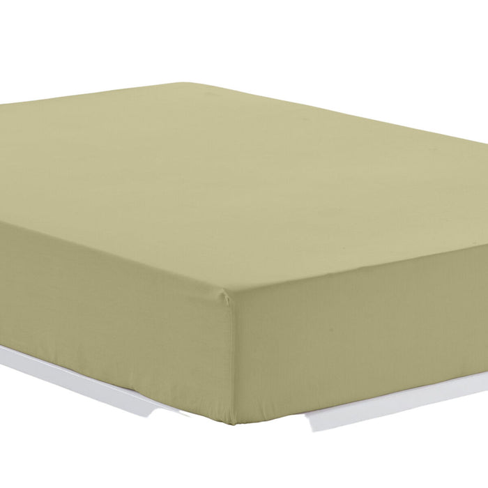 Alexandra House Living Fitted Sheet Beige Camel 160 x 200 cm