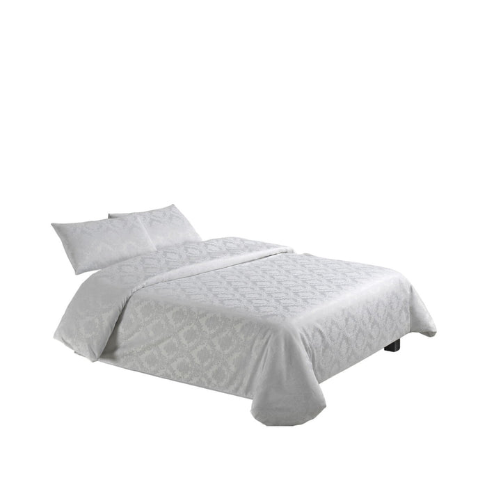 Alexandra House Living Vienna White Duvet Cover Set, 4 Pieces, 90 cm Bed