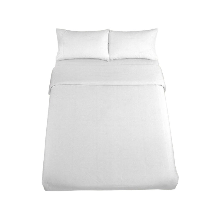 Alexandra House Living Qutun White Duvet Cover Set, 3 Pieces, 90 cm Bed