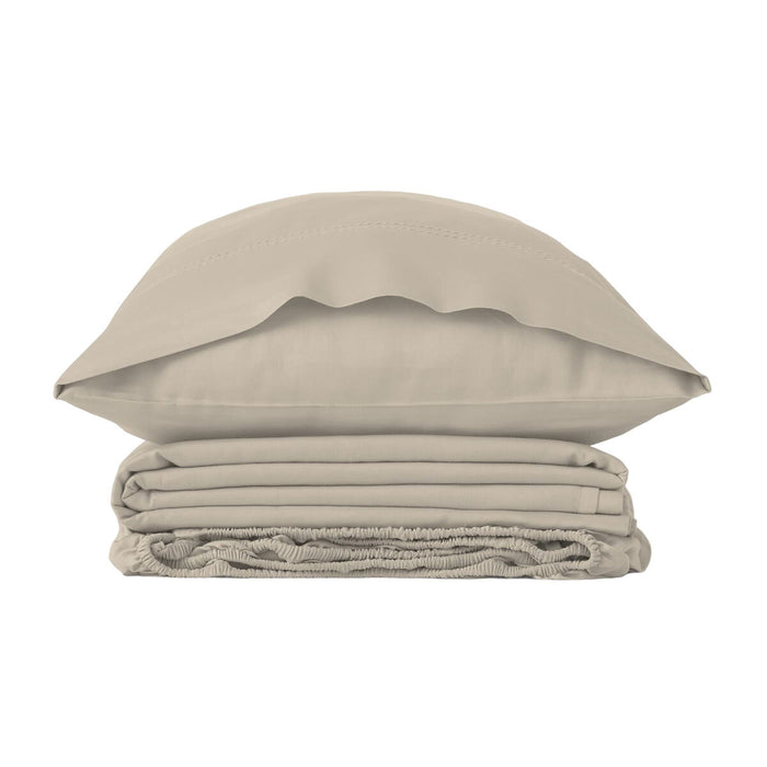 Alexandra House Living Qutun Taupe Duvet Cover Set, 3 Pieces, 90 cm Bed