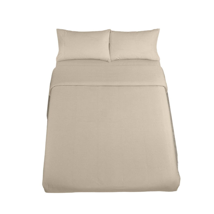 Alexandra House Living Qutun Taupe Duvet Cover Set, 200 cm Bed, 4 Pieces
