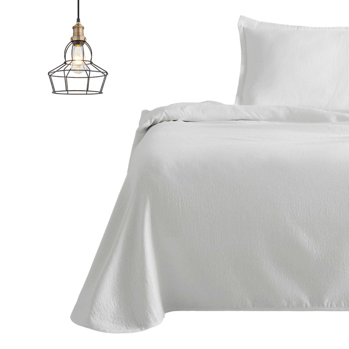 Colcha Alexandra House Living Rice Blanco 250 x 280 cm (3 Piezas)