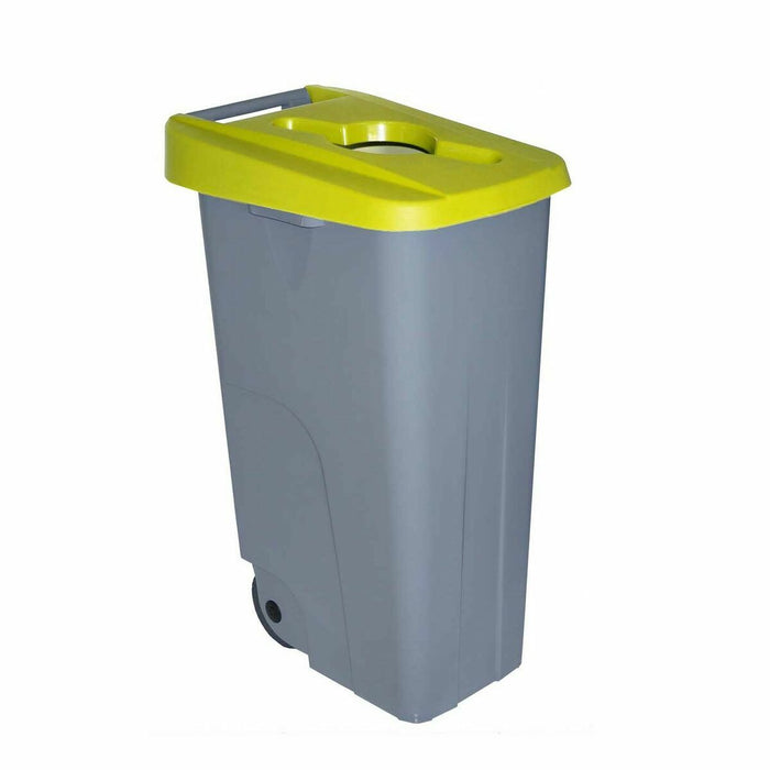 Denox 110 L Wheeled Waste Bin Yellow 58 x 41 x 89 cm