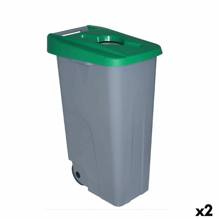 Denox 110 L Green Wheeled Waste Bin 58 x 41 x 89 cm