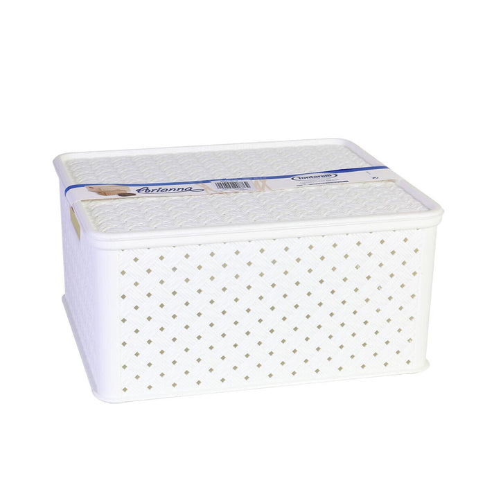 Tontarelli Arianna Storage Box with Lid 33 x 29 x 16 cm (4 Units) White 13 L
