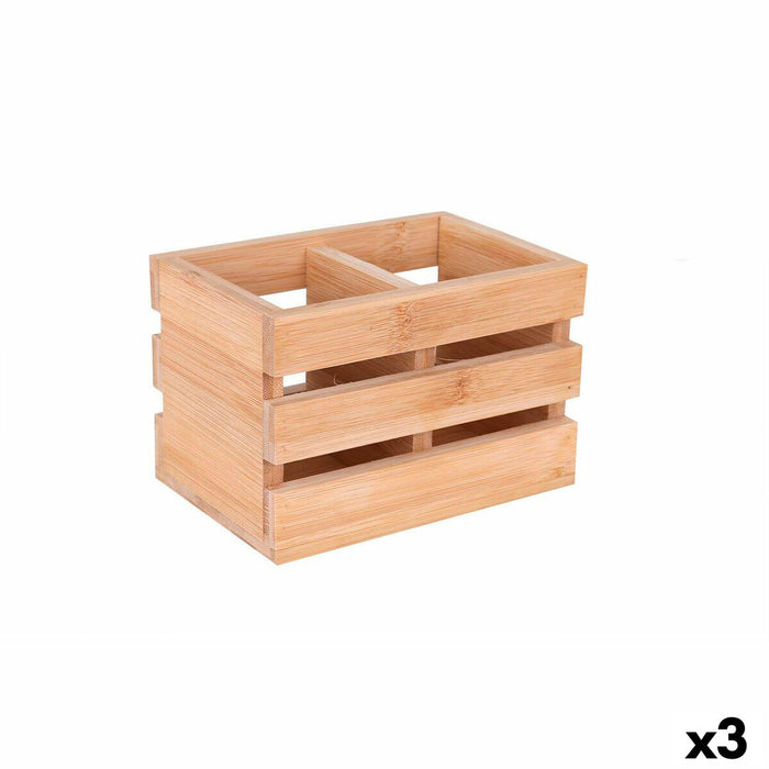 Viejo Valle Bamboo Cutlery Organizer 16 x 11 x 11 cm (3 Units)