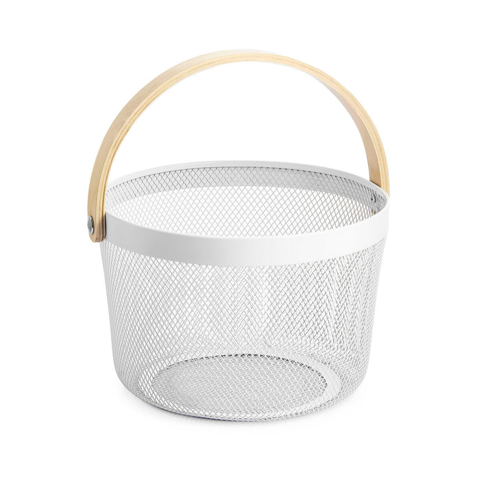 Confortime Metal Wood Multipurpose Basket 25.5 x 17.5 cm (6 Units)