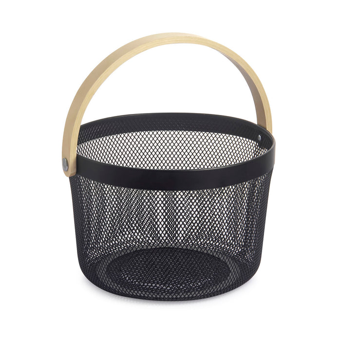 Confortime Metal Wood Multipurpose Basket 25.5 x 17.5 cm (6 Units)