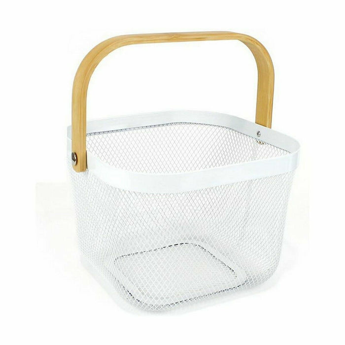 Confortime Metal Wood Multipurpose Basket 25 x 26 x 18 cm (6 Units)