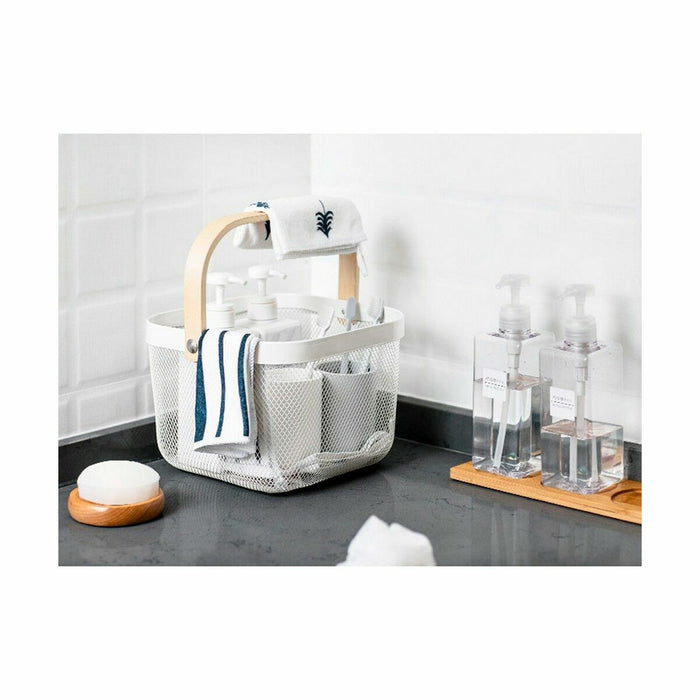 Confortime Metal Wood Multipurpose Basket 25 x 26 x 18 cm (6 Units)