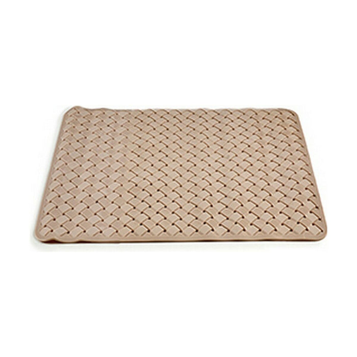 Beige PVC Braided Bath Mat (0.03 x 50 x 50 cm) (12 Units)